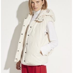 VINCE DOWN PUFFER WOOL VEST CREAM NWT